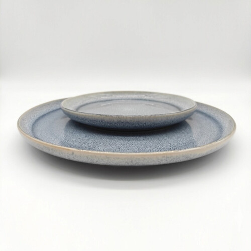 Reactive Ash Blue Glaze Dinnerware Dinner Plate 6pc Set 26.5cm 2