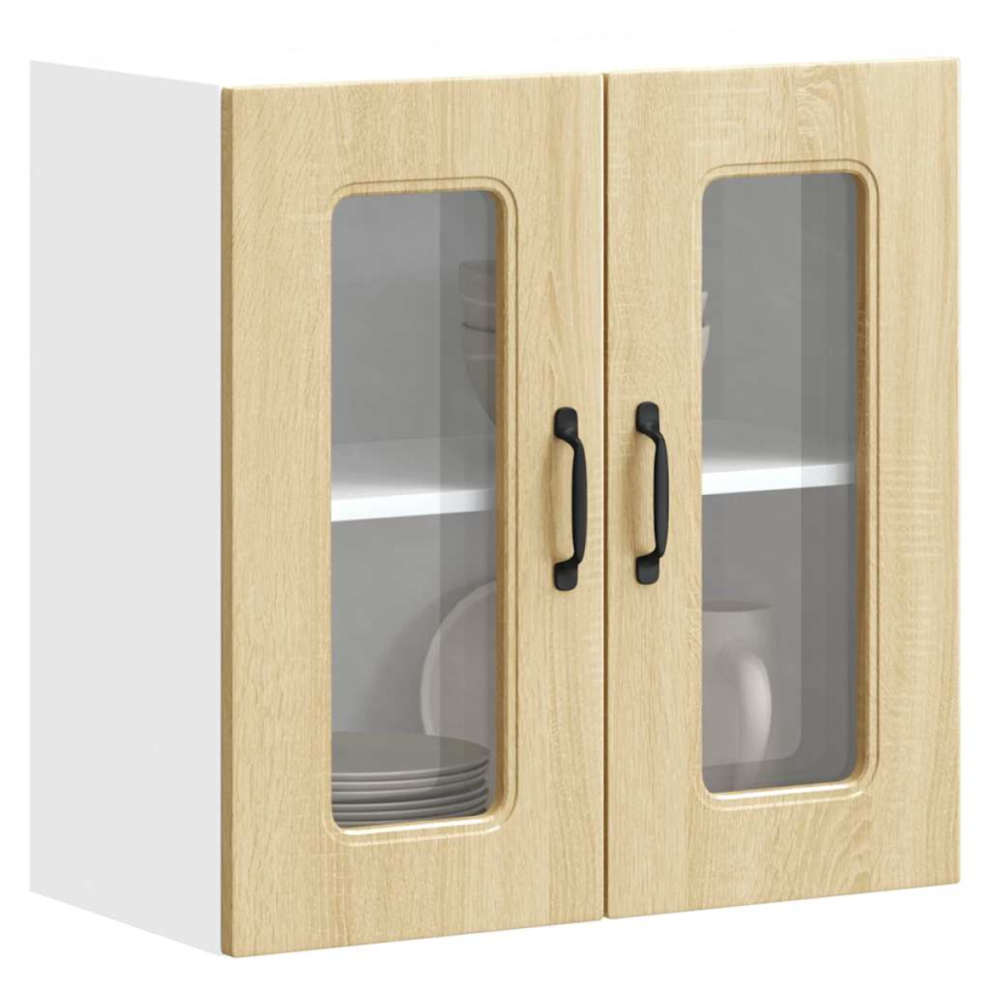 Vidaxl Kitchen Wall Cabinet With Glass Door Kalmar Sonoma Oak Engineered Wood 8721158420169