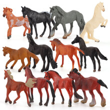 12pcs Simulation Animals Horse Model Action Figures Cognition Early Education toys for Children