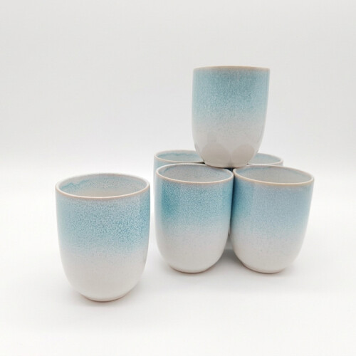 Reactive Blue Glaze Dinner Set Plate Bowl Cup 24 2