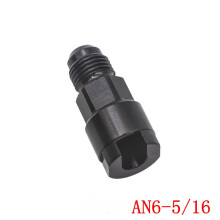 (AN6-5/16) Black Fuel Adapter Fitting 6AN to 3/8" 5/16"GM Quick Connect w/Thread EFI Female