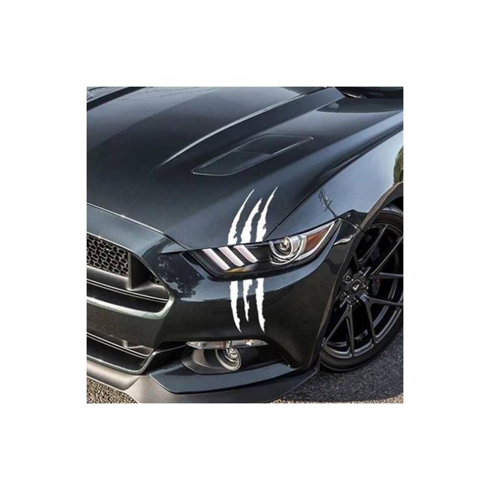 (Red) Auto Car Sticker Monster Claw Scratch Stripe Headlight Decal 40Cmx12cm Red 123643771714
