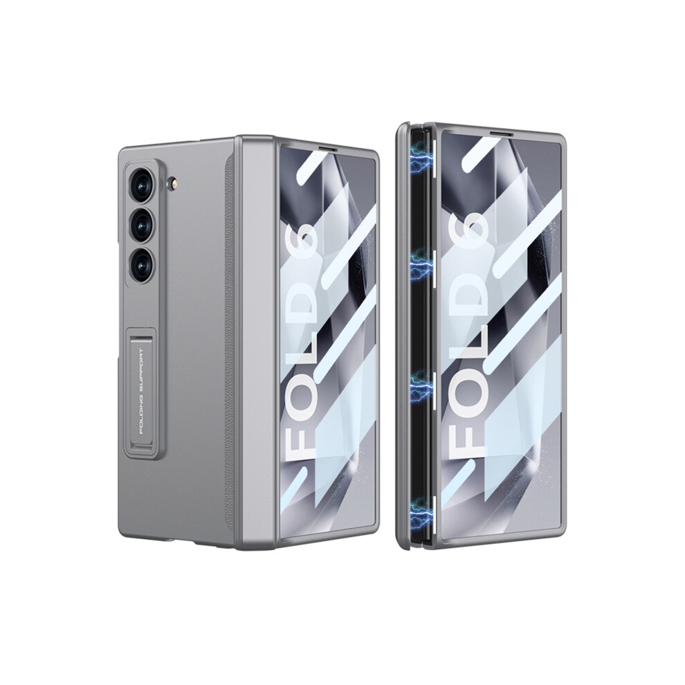 Gkk Integrated Magnetic Folding Phone Case Compatible Gift Samsung Galaxy Z Fold6 (Cold Mountain ):For Samsung Galaxy Z Fold6 Gray 8184164356585