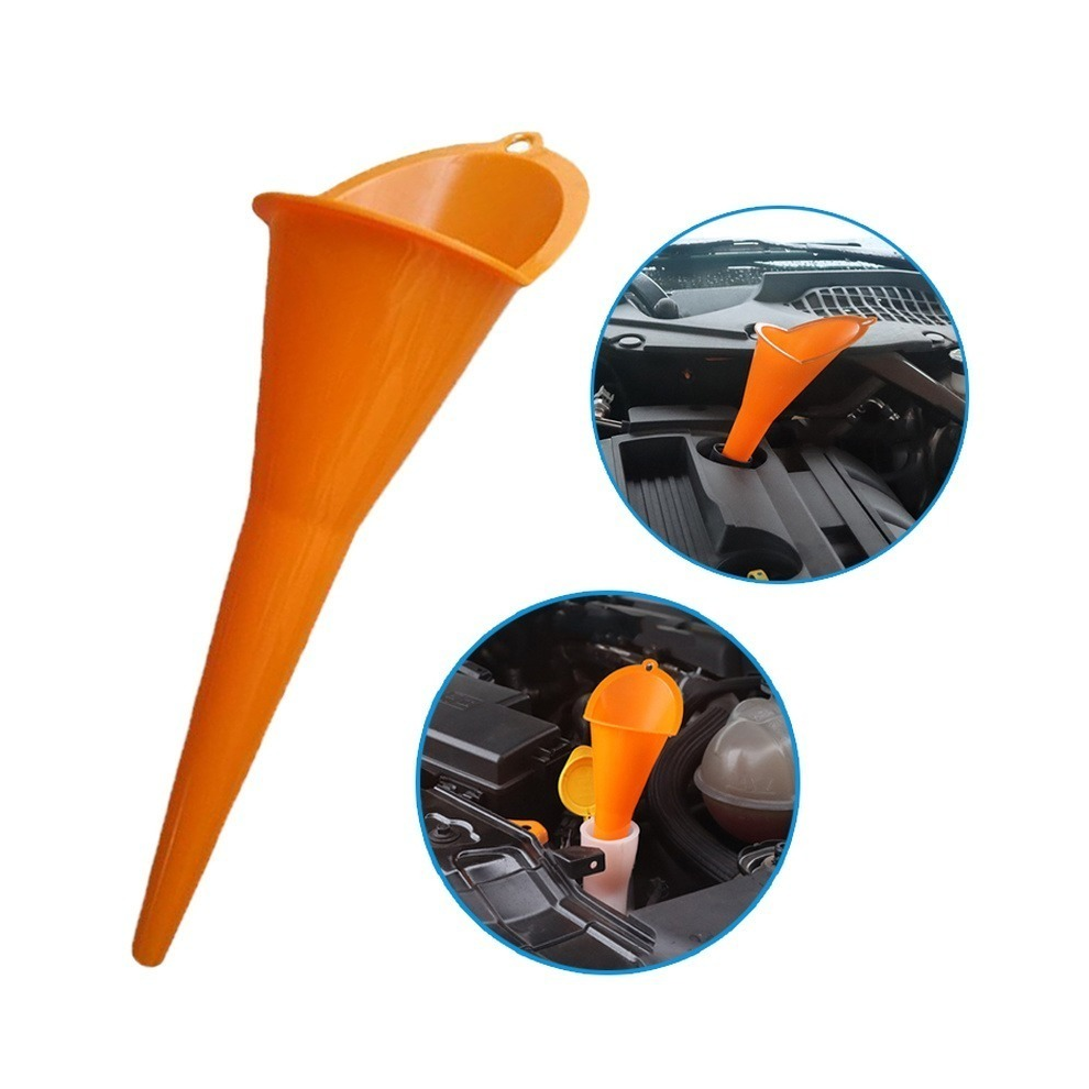 Car Long Stem Funnel For Gasoline & Oil, Anti-Splash Plastic Fuel Filling Tool 123643772322