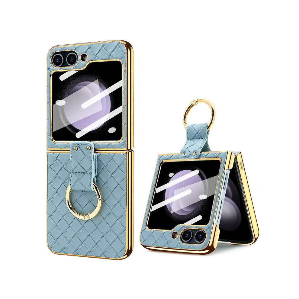 Vietao Braided Series Ring Phone Case Compatible Gift Samsung Galaxy Z Flip6 (Blue):For Samsung Galaxy Z Flip6 / Flip7 Fe Blue 355818193315