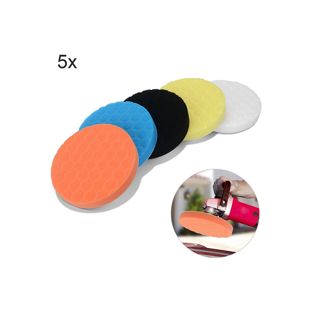 5Pcs 7" Car Buffing Pads Polishing Waxing Sponge Buffer Set Foam Polisher Kit 110691701558