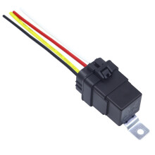 (12V 4Pin) Automobile Relay Waterproof Integrated Wired DC 12V 24V 4/5Pin Auto Relay Holder