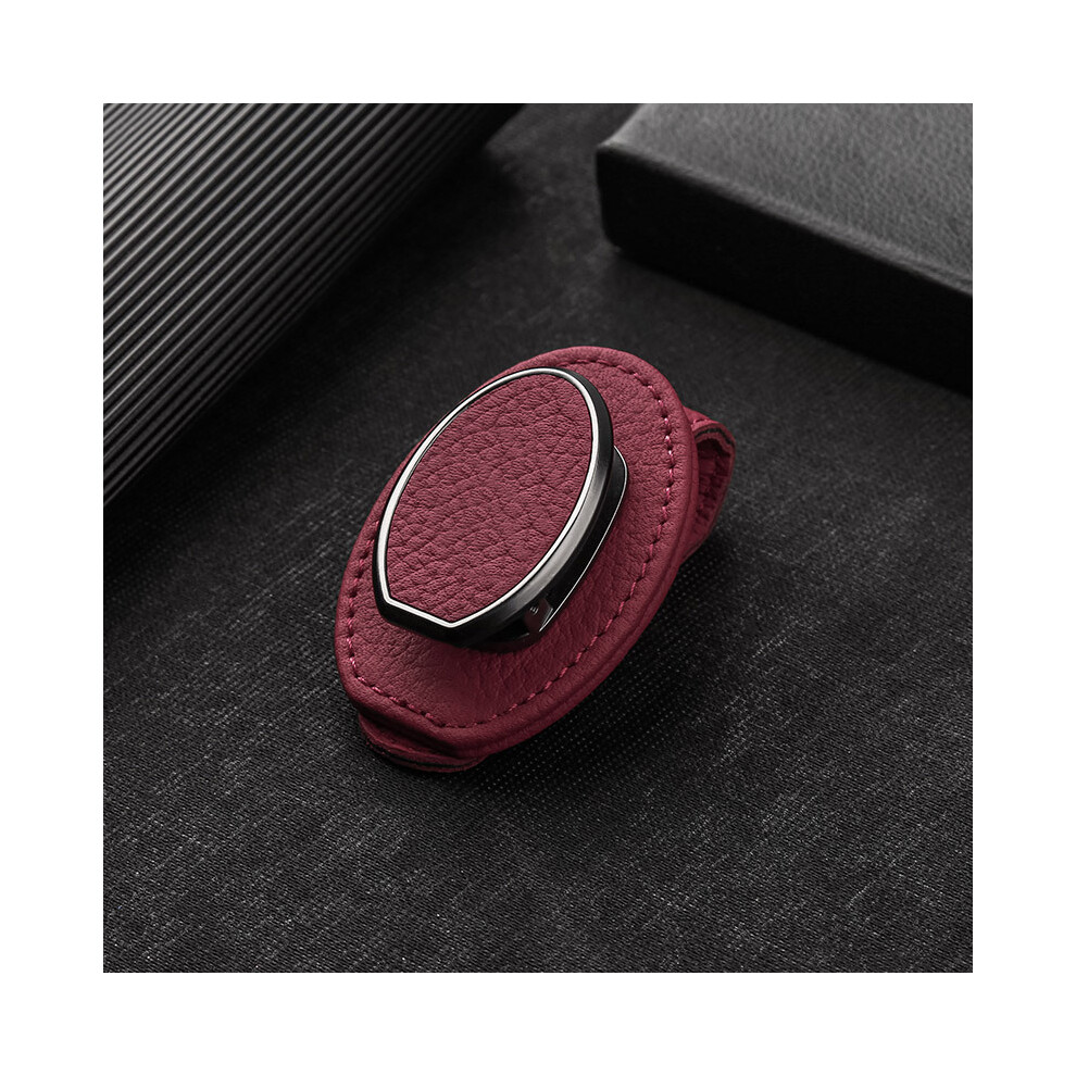 (Red) Metal Sunglasses Case & Car Sun Visor Holder - Multifunction Eye Wear Storage Red 123643755257