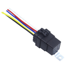(12V 5Pin) Automobile Relay Waterproof Integrated Wired DC 12V 24V 4/5Pin Auto Relay Holder
