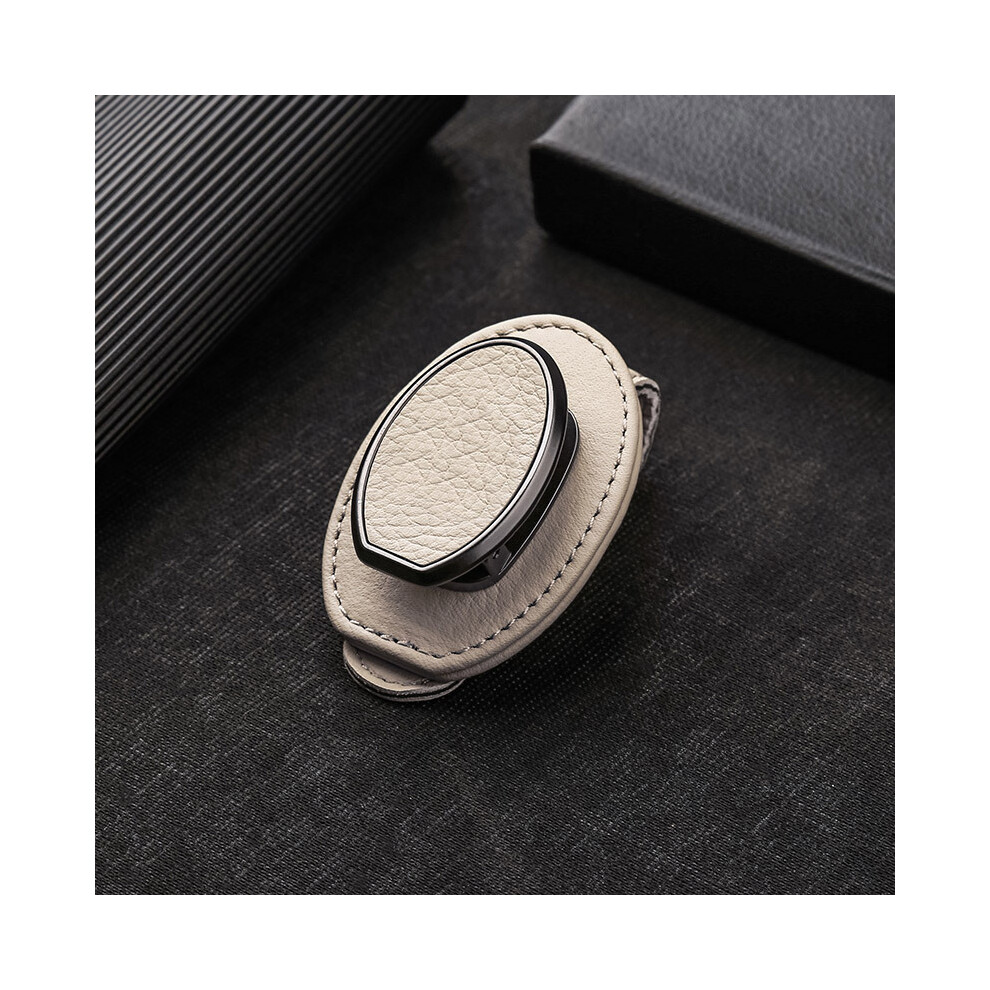 (Beige) Sunglasses Case Eye Holder Metal Car Glasses Holder Sun Visor Multifunction Beige 110691657053