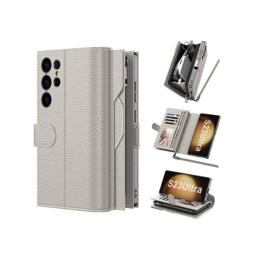 Gkk Electroplated Flip Phone Case/Handbag Compatible Gift Samsung Galaxy S23 Ultra 5G (Titanium ):For Samsung Galaxy S23 Ultra 5G Gray 3246986242752