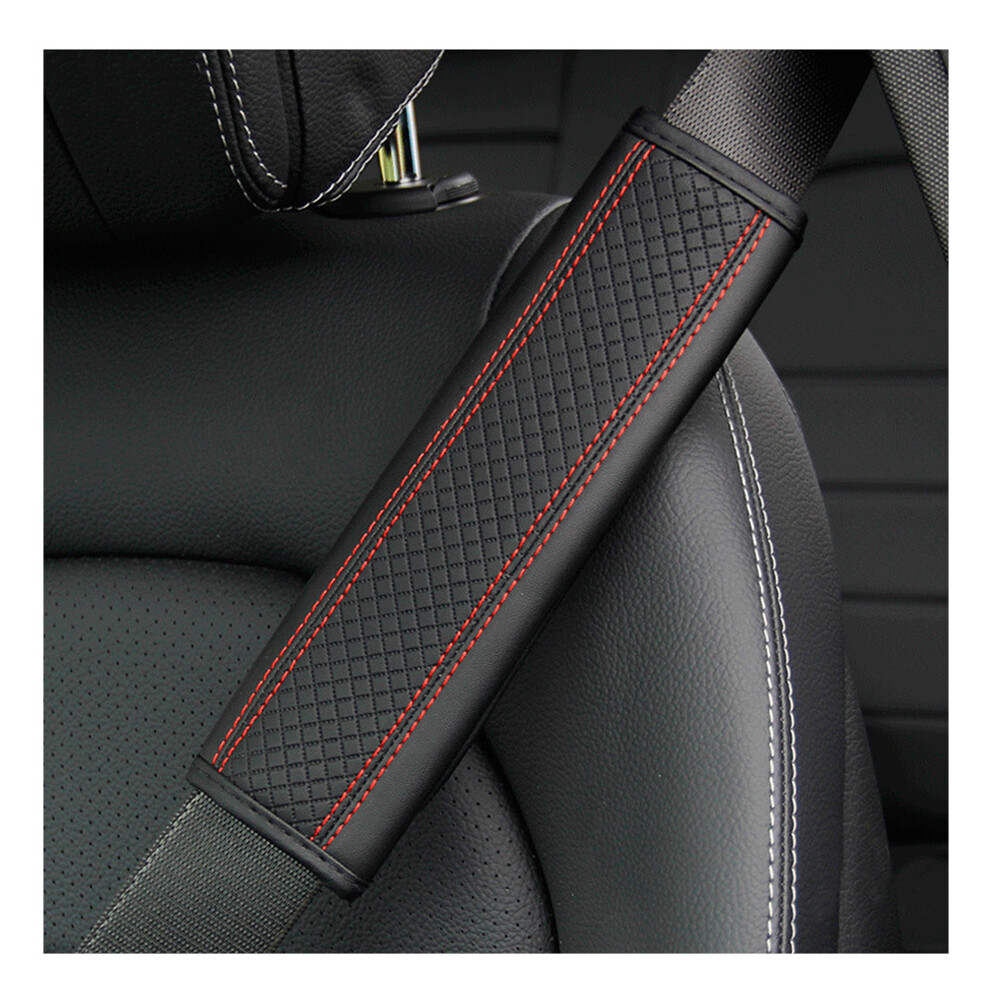 (Black) Breathable Pu Leather Seat Belt Cover For Safety & Comfort - Shoulder Protection Pad Black 123643772001