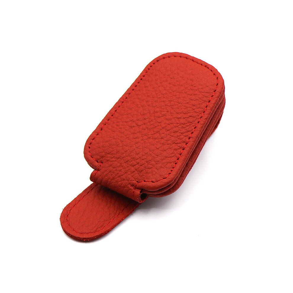 (Red) Multifunctional Car Glasses Clip & Sunglasses Case | Sun Visor Card Eye Bracket Organizer Red 123643755219