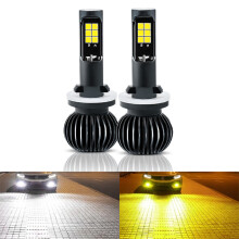 2PCS 880/881 30W LED 6000K White 3000K Yellow Dual Color Fog Driving Light