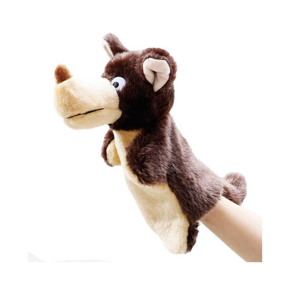 (Brown2) 27Cm Cute Wolf Animal Plush Soft Doll Hand Puppet Storytelling Parent-Child Toy Baby Kid Educational Animal Hand Puppets Gift 110691689474