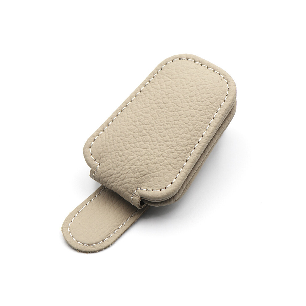 (Beige) Multifunctional Car Glasses Clip Sunglasses Case Sun Visor Card Eye Bracket Beige 110691657008