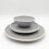 Reactive Grey Stoneware Dinnerware Set Nordic Pebble Plates & Bowls 6pc Set 2