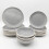 Reactive Grey Stoneware Dinnerware Set Nordic Pebble Plates & Bowls 6pc Set 3