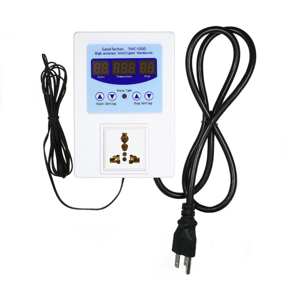 (White Probe, Au Plug) Ac110-240V 10A Led Thermoregulator Wired Temperature Controller Thermostat Heating Cooling Control Switch With Sensor Tmc-1000 110691701084