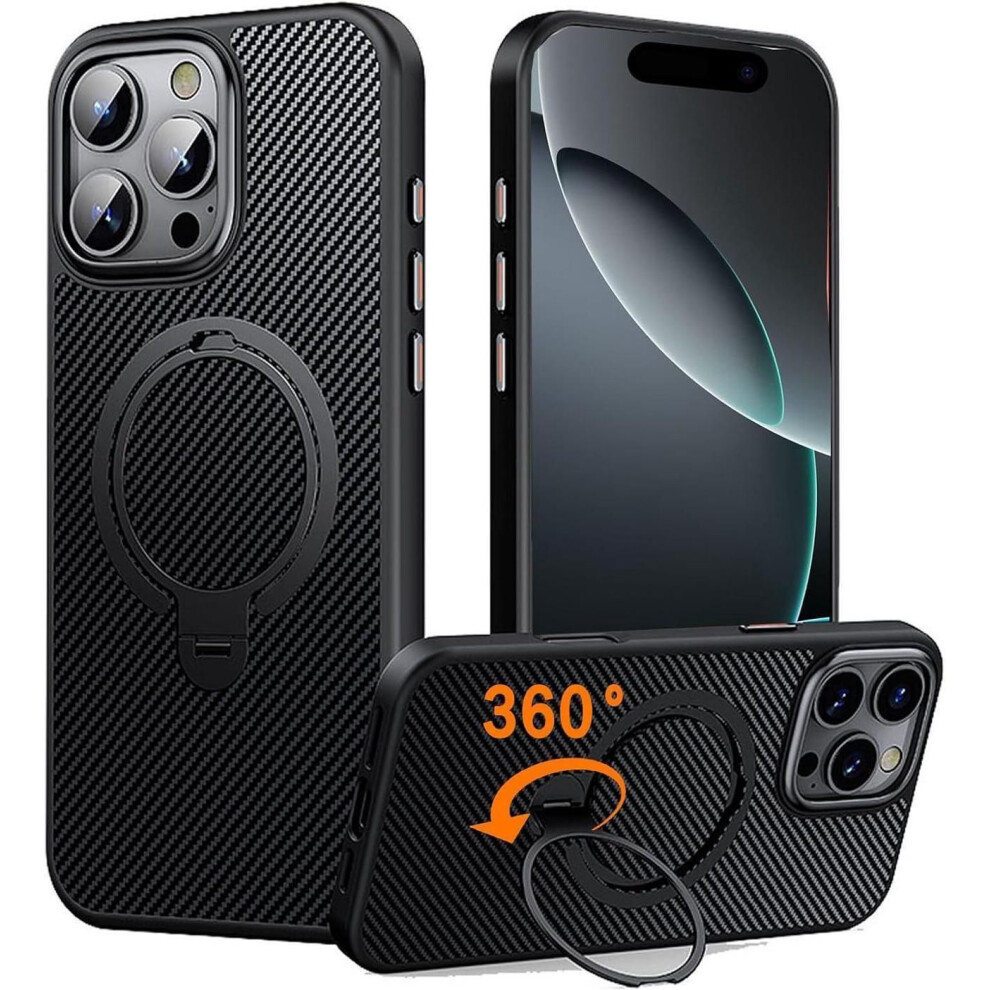 Case For Iphone 16 Pro Max, Compatible With Magsafe, [Built-In 360 Spin Magnetic Stand] Military Grade Shockproof Gen-5 Aramid Fiber Case Protective 609808355086