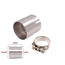 (51 to 56mm) Universal 51mm to 52-64mm Motorcycle Exhaust Adapter Reducer Connector Pipe