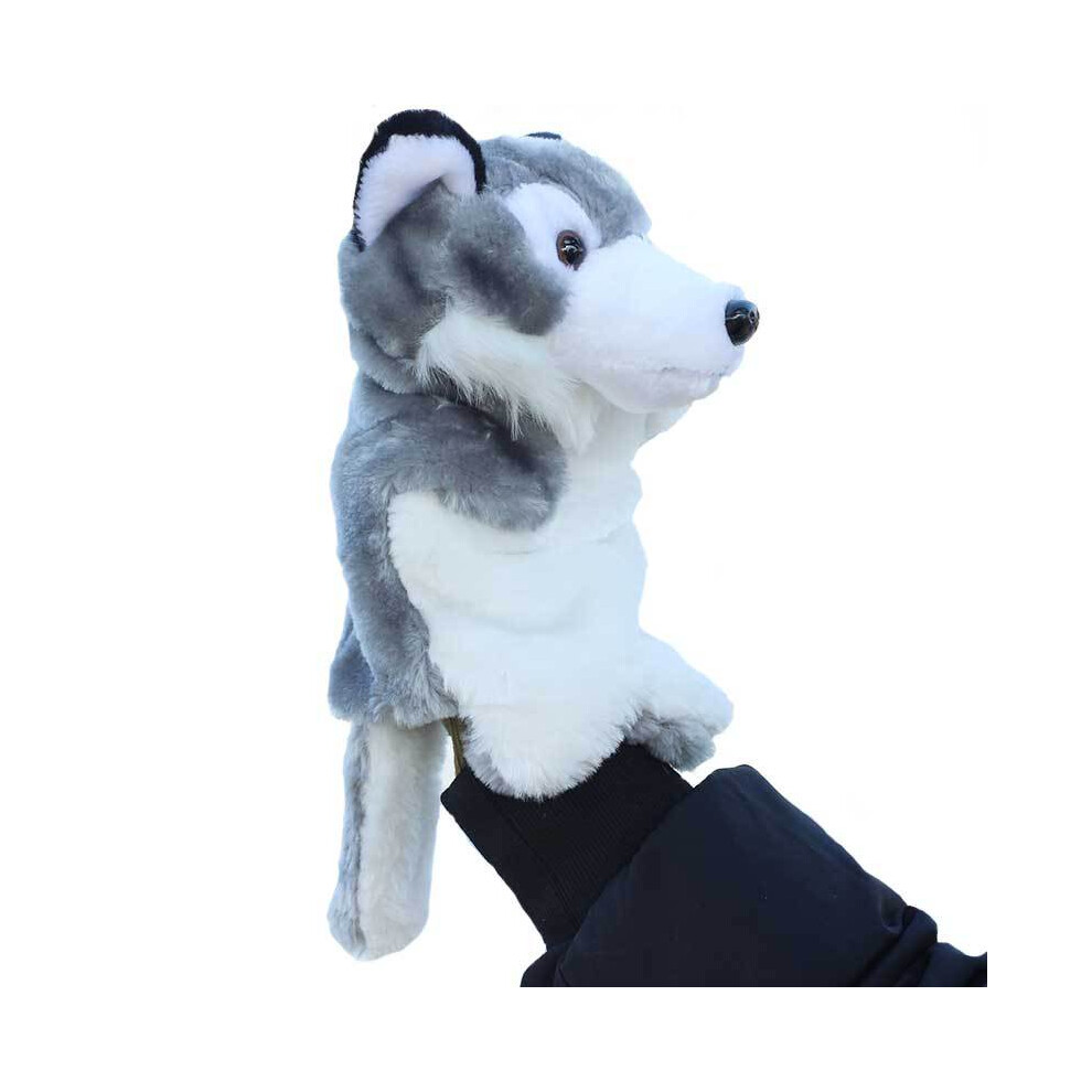 (Light Gray) 27Cm Cute Wolf Animal Plush Soft Doll Hand Puppet Storytelling Parent-Child Toy Baby Kid Educational Animal Hand Puppets Gift 110691689498