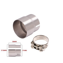 (51 to 58mm) Universal 51mm to 52-64mm Motorcycle Exhaust Adapter Reducer Connector Pipe