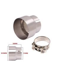 (51 to 62mm) Universal 51 to 52 54 56 58 62 64mm Link Adapter Universal Exhaust Pipe Motorcycle