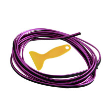 (Electroplated Purple) 5M Universal Car Dashboard & Door Edge Trim Strip - Stylish Decorative Moulding with Scraper Tool