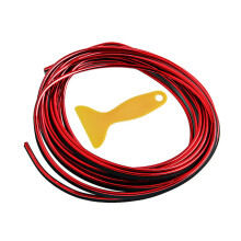 (Electroplated red) 5M Car Dashboard Door Edge Insert Trim Styling Decorative Moulding Universal Insert Strip With Scraper