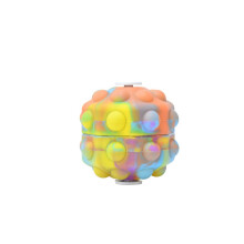(yellow) Fidget Toy Stress Ball 3D Sensory Ball Rotating Glare Push Bubble Fidget Toy Hand Grip Pinch Ball Gift for Autism Stress Relief