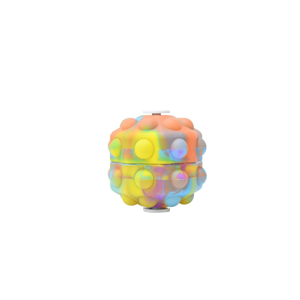 Yellow (Yellow) Fidget Toy Stress Ball 3D Sensory Ball Rotating Glare Push Bubble Fidget Toy Hand Grip Pinch Ball Gift For Autism Stress Relief