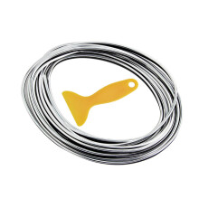 (Electroplated silver) 5M Car Dashboard Door Edge Insert Trim Styling Decorative Moulding Universal Insert Strip With Scraper