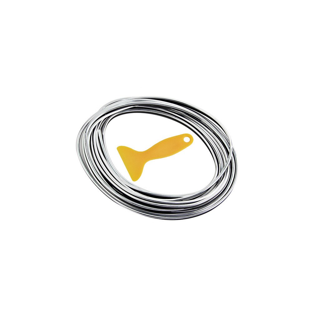 (Electroplated ) 5M Car Dashboard Door Edge Insert Trim Styling Decorative Moulding Universal Insert Strip With Scraper Silver 110691677808