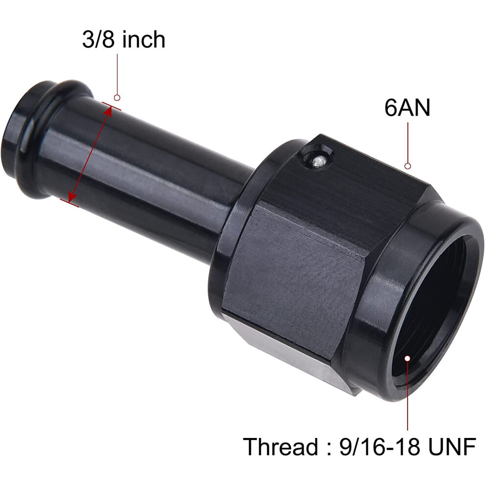 Black (Mg40-An6-3/8) 6An Female To 3/8 Hose Barb Fitting Adapter 90 Degree Swivel Aluminum Car Parts