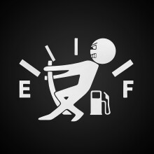 (White) Funny Car Sticker Pull Fuel Tank Pointer To Full Hellaflush Reflective Vinyl Car Sticker