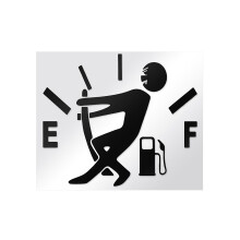 (White) Reflective Hellaflush Vinyl Sticker: Funny Car Decal, Pull Fuel Tank Pointer to Full