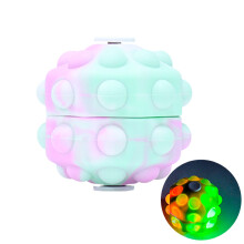 (pink with light) Fidget Toy Stress Ball 3D Sensory Ball Rotating Glare Push Bubble Fidget Toy Hand Grip Pinch Ball Gift for Autism Stress Relief