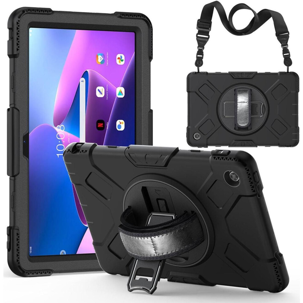 Case For Lenovo Tab M10 Plus Case 3Rd Gen 10.6 Inch 2022 Tb-125Fu Tb-128Fu Tb-128Xu Protectiove Cover With Stand Hand Strap Shoulder Strap For Lenovo 609808389852