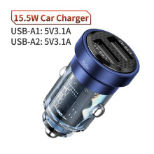 (3.1A Double A blue) 45W/30W/15.5W car charger mobile phone fast charger head one tow two charger