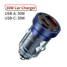 (30W A+C Blue) 45W/30W/15.5W car charger mobile phone fast charger head one tow two charger