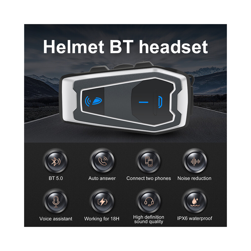 Bluetooth 5.0 Motorcycle Helmet Headset: Waterproof, Hands-Free Headphone Speaker 123643755981