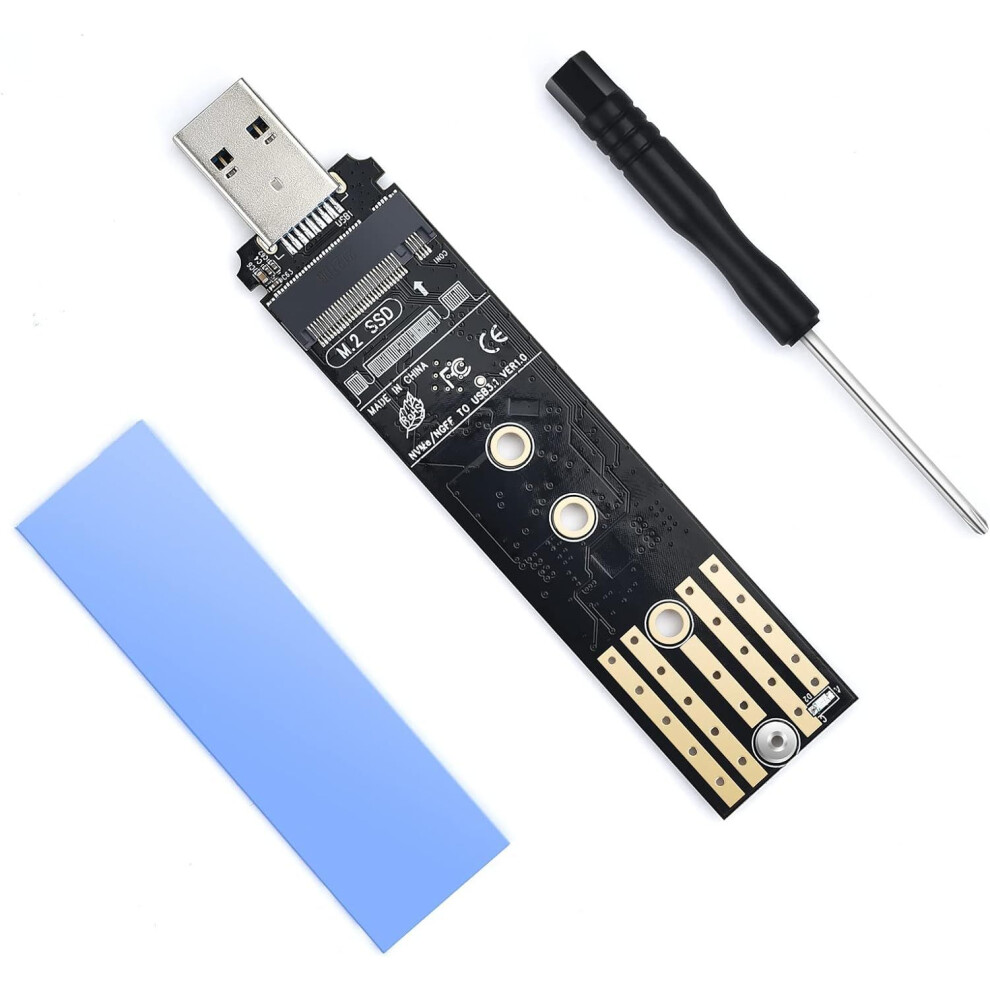 M.2 To Usb Adapter M.2 Nvme/Ngff Hard Drive Usb3.1 Gen2 10Gbps Usb To Nvme Pci-E Converter Reader M Key & B+M Key Support Uasp For 2280 2260 2242 2230 609808371734