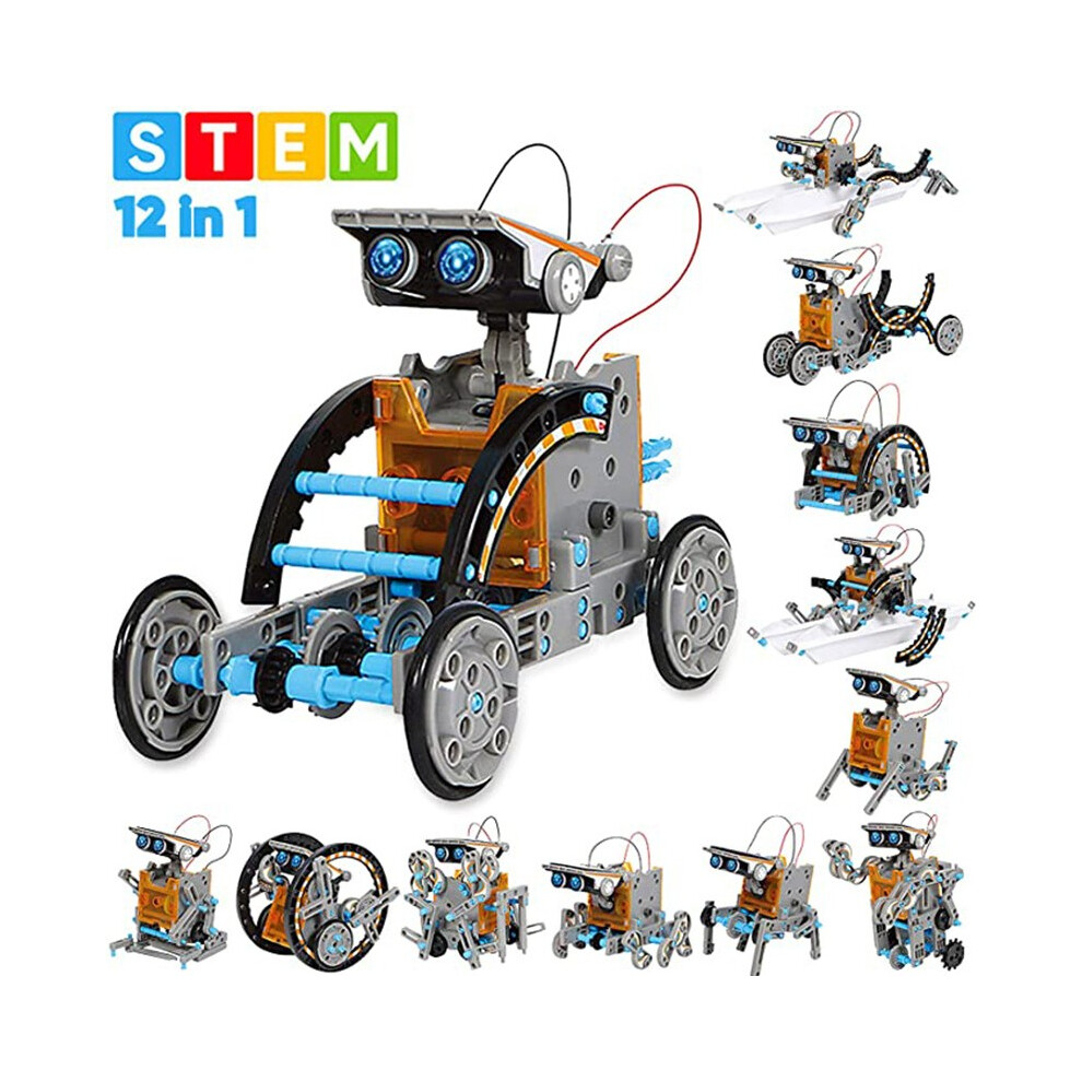 Stem 12-In-1 Education Solar Robot Toys -190 Pieces Diy Building Science 110691690142