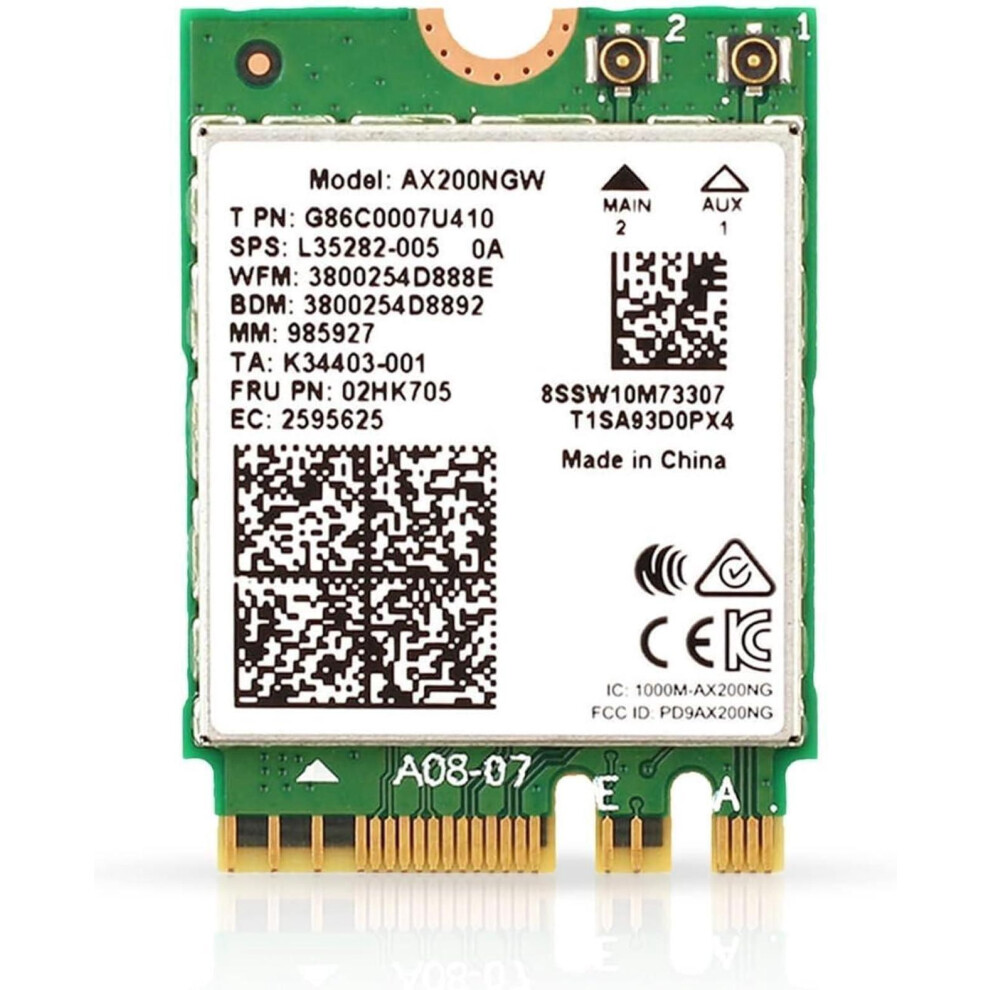 Photos - Other for Computer AX200 WiFi 6 Adapter | Dual-Band 802.11ax M.2 WiFi Card for PC | Up to 2.4 Gbps | No vPro | Supports Bluetooth 5.2 & Intel,