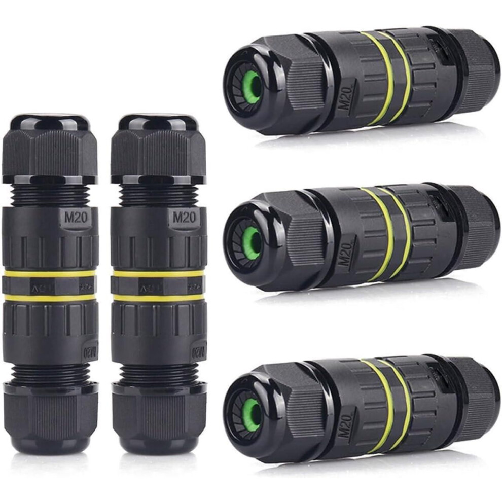Ip68 Waterproof 2 Way 4 Pin Junction Box Electrical Cable Connector,5 Pack 24A 400V M20 Wire Range (5-9Mm) For Outdoor Rapid Maintenance Expansion And 609808353778