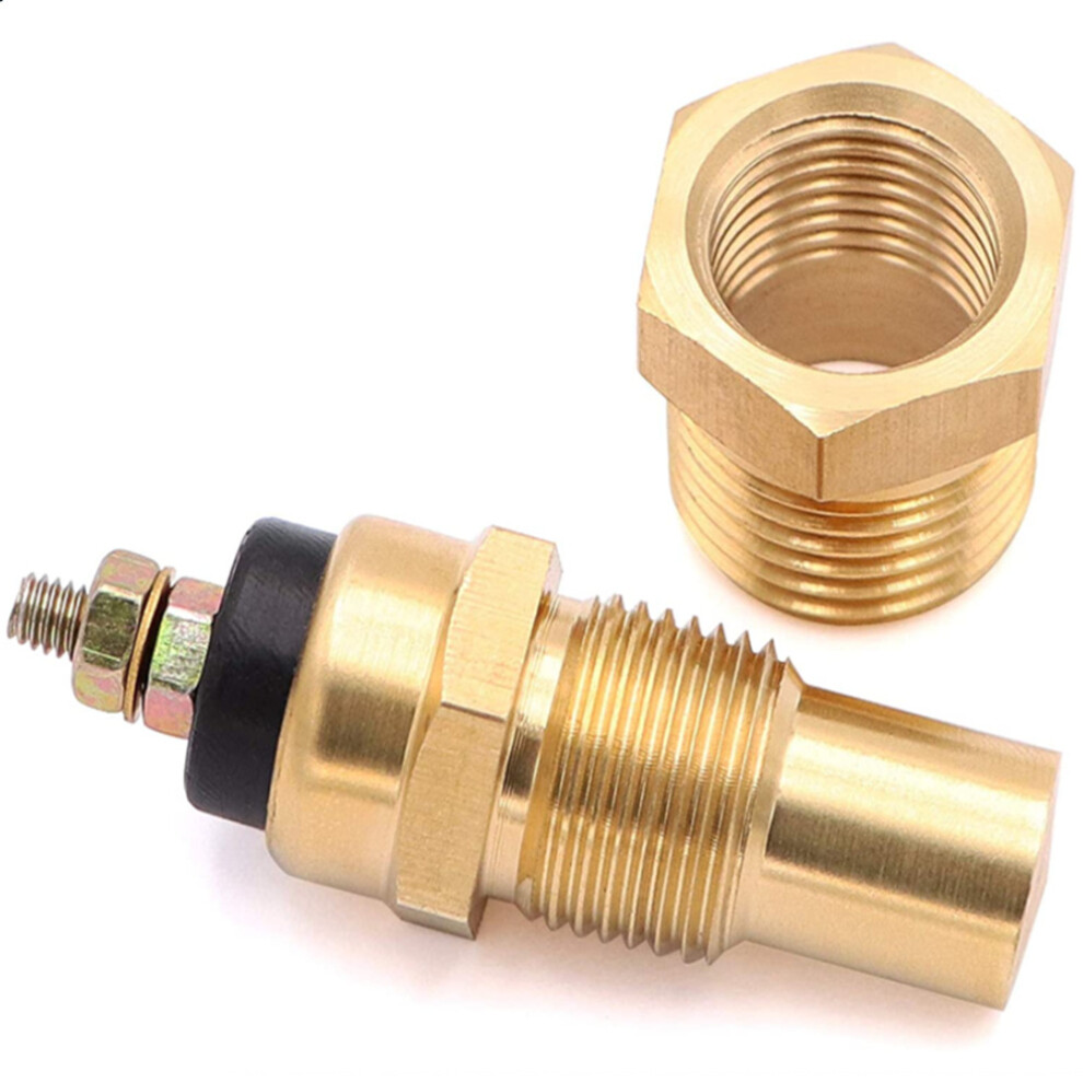 (165-185Â°) Auto Engine Cooling Electric Fan 185/165 Npt3/8" Thermostat Temperature Switch Gold 110691668806