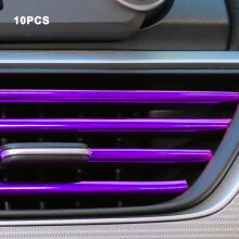 (Purple 1) 10PCS 20CM Car Air Conditioner Outlet Decorative U Shape Trim Decor Strips
