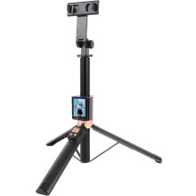 Phone Tripod & Selfie Stick 2inch Screen, 12 to 67 inch Extendable Selfie Stick with BT Remote, 360Rotation Adjustable, WiFi Vlog Selfie Stick for Li