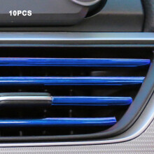 (Blue 1) 10PCS 20CM Car Air Conditioner Outlet Decorative U Shape Trim Decor Strips